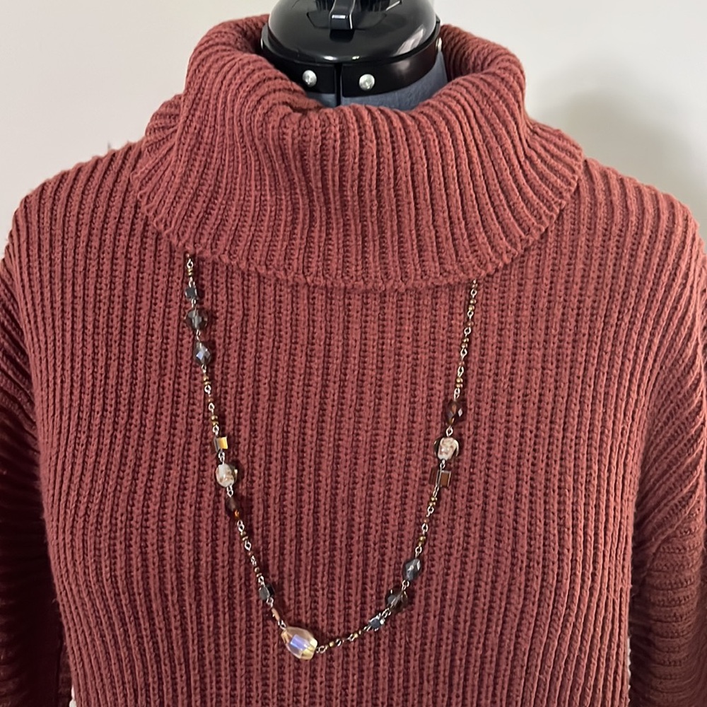 Cowled Sweater-Rust -Medium - Picture 2 of 7